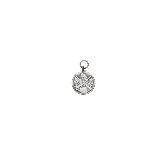 Medaille, 28mm, Messing, altsilber, mit Öse(n) und Ring(en)