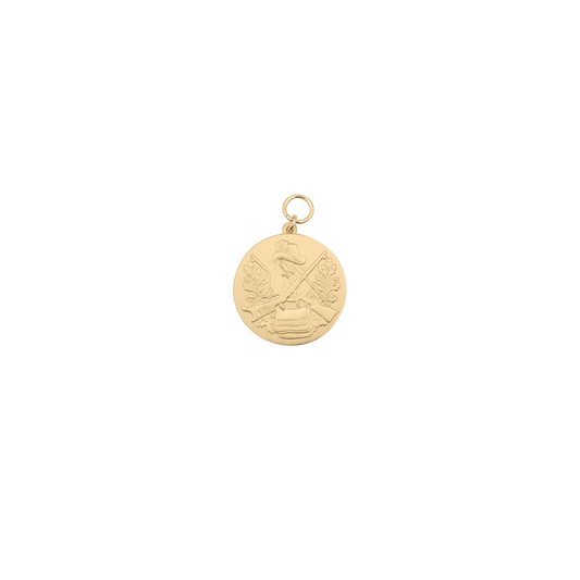 Medaille, 39mm, Messing, vergoldet, mit Öse(n) und Ring(en)