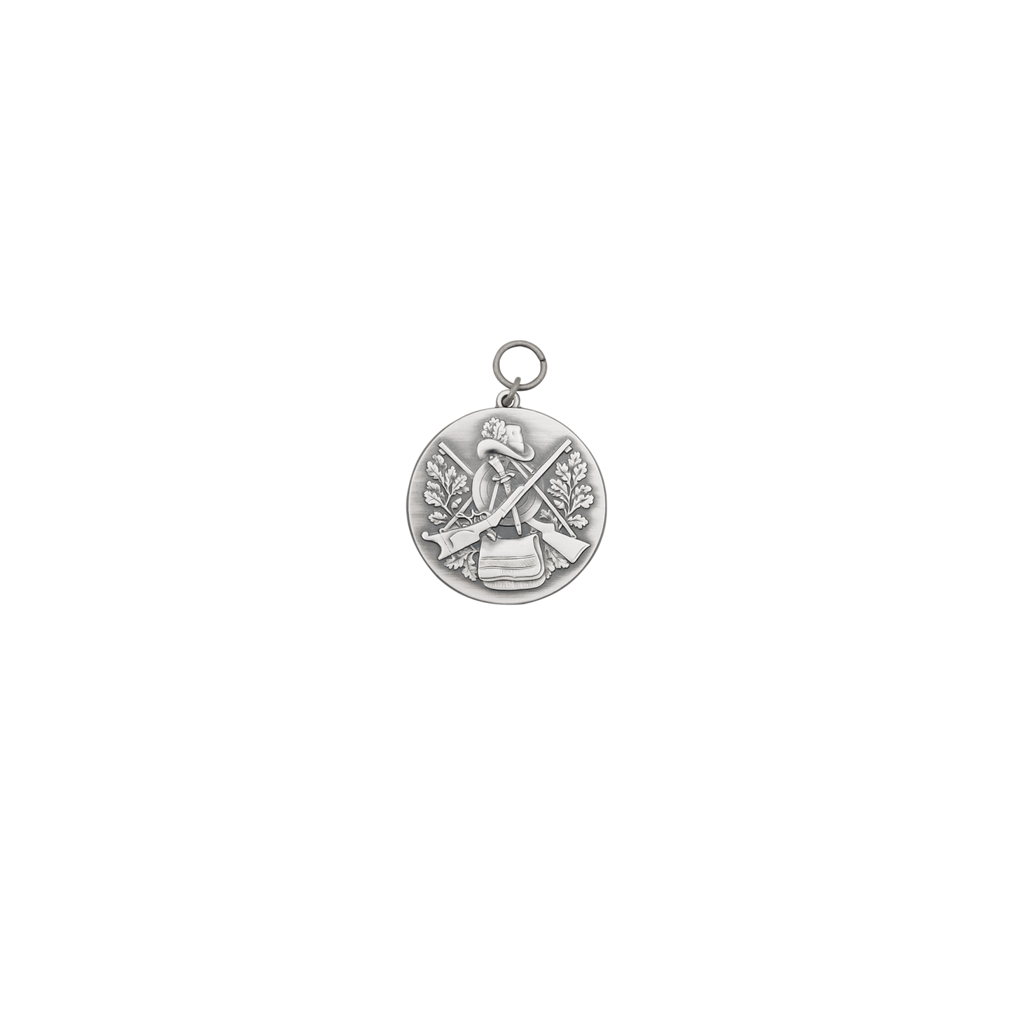 Medaille, 39mm, Messing, altsilber, mit Öse(n) und Ring(en)
