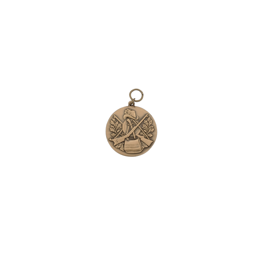 Medaille, 39mm, Messing, bronzefarbig, mit Öse(n) und Ring(en)