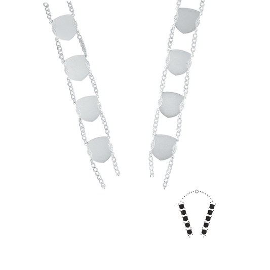 Schützenkette ohne Mittelstück, Messing, versilbert,