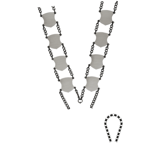 Schützenkette ohne Mittelstück, Messing, altsilber,
