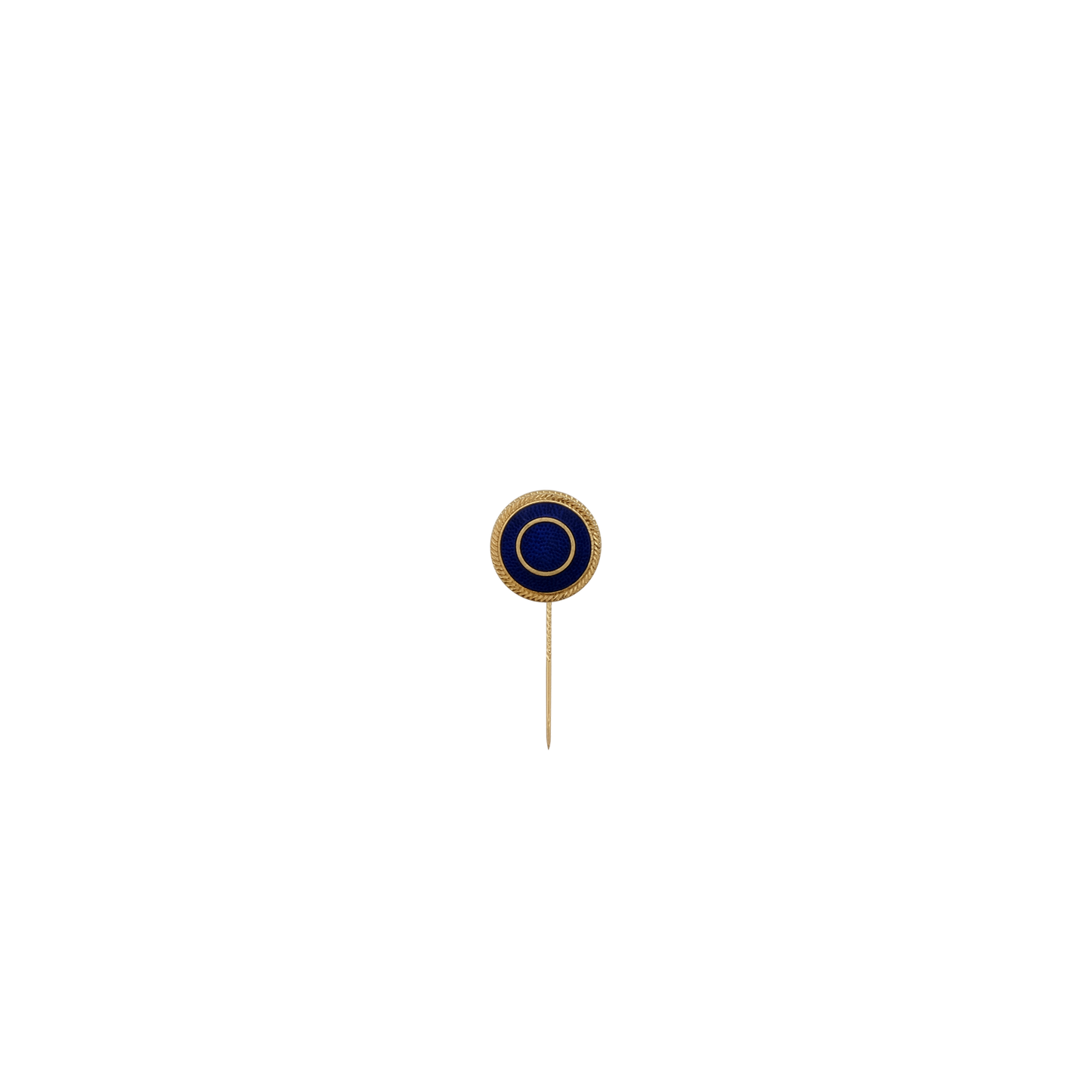 Abzeichen mit Ring, Blau, Messing, vergoldet, mit langer Nadel