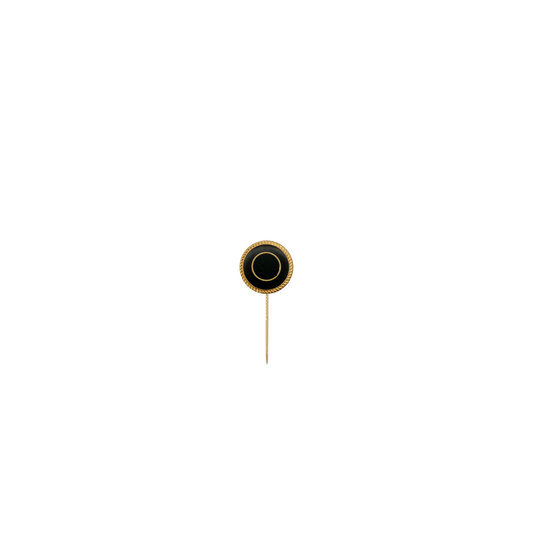 Abzeichen mit RIng, Grün, Messing, vergoldet, mit langer Nadel