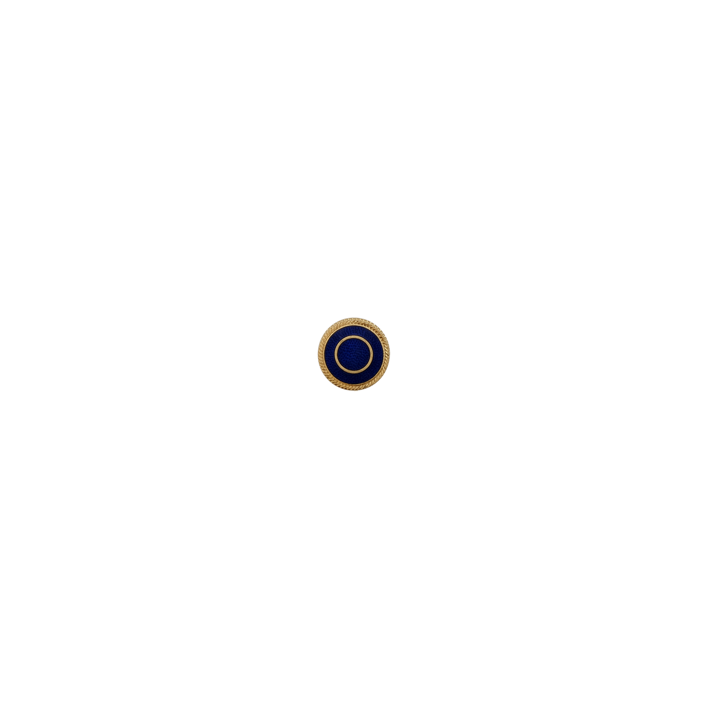 Abzeichen mit Ring, Blau, Messing, vergoldet, mit Sicherheitsnadel