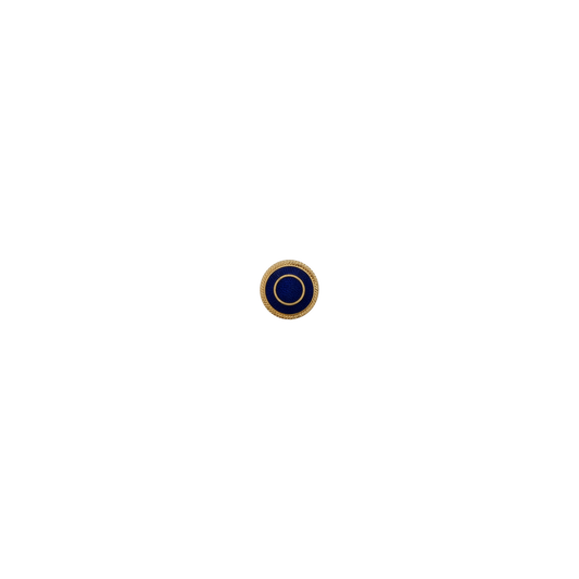 Abzeichen mit Ring, Blau, Messing, vergoldet, mit Sicherheitsnadel