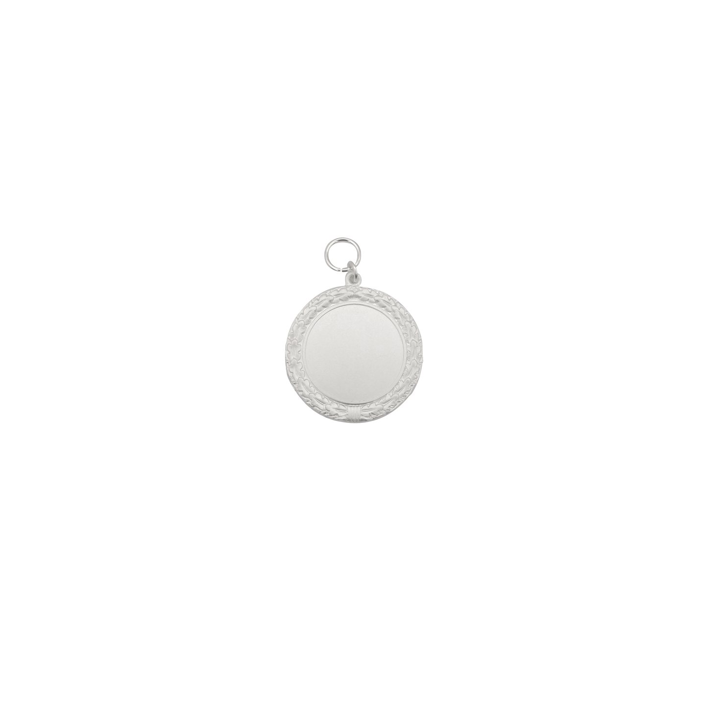 Anhänger, Messing, versilbert, mit Öse(n) und Ring(en)