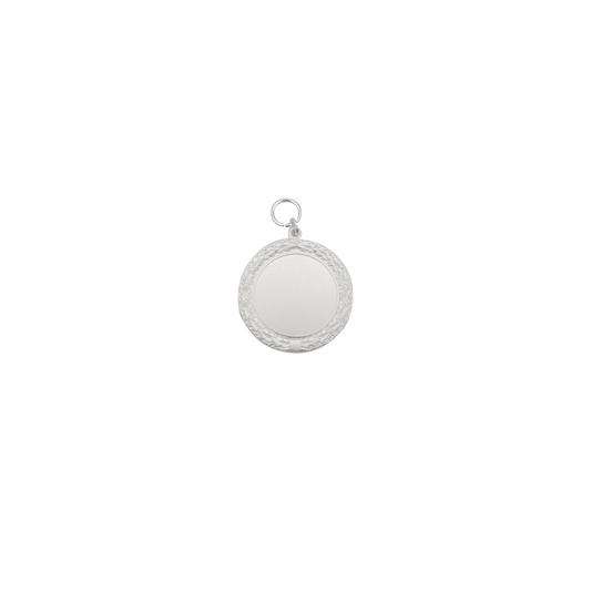 Anhänger, Messing, versilbert, mit Öse(n) und Ring(en)